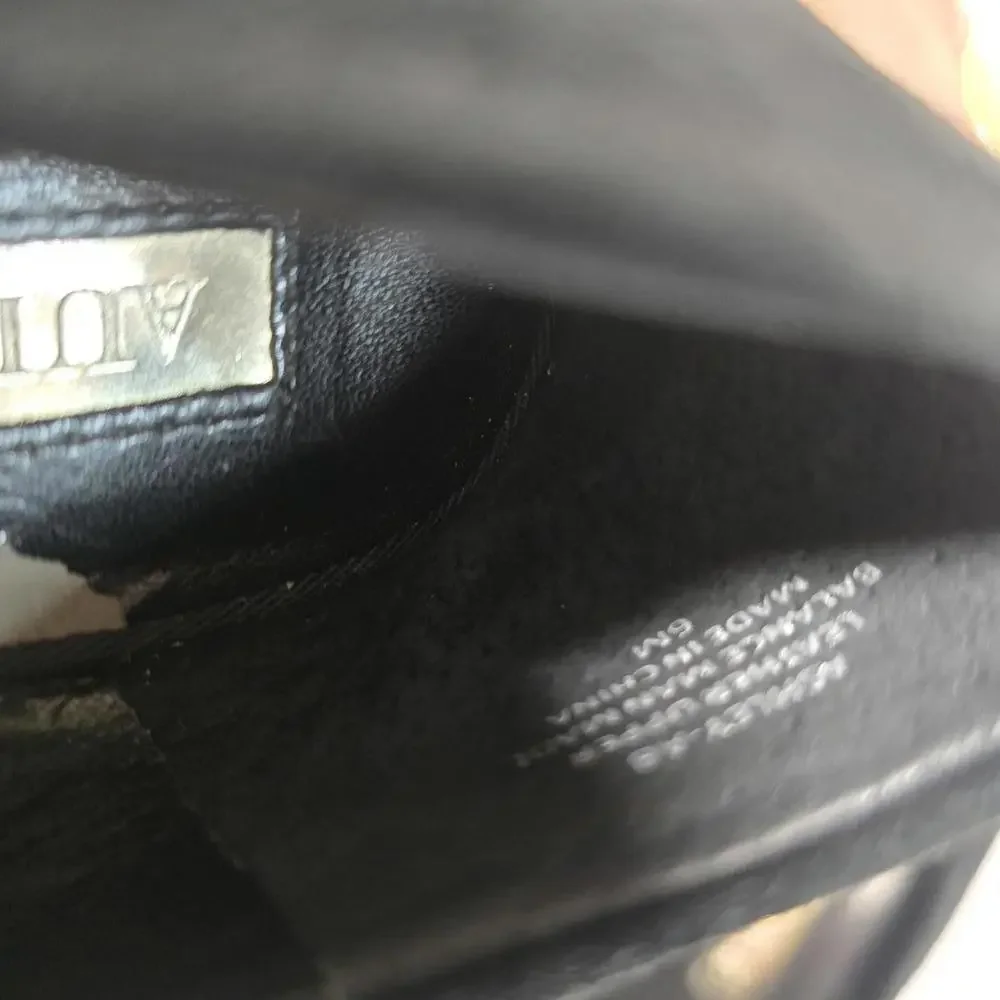 Audrey Brooke‎ Black Suede Heels with Bejeweled Bow 6M - Picture 6 of 7